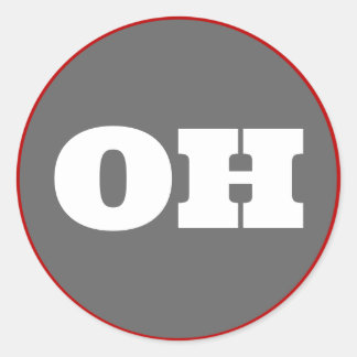 Sticker Rond Columbus (OH) - gris x blanc x écarlate