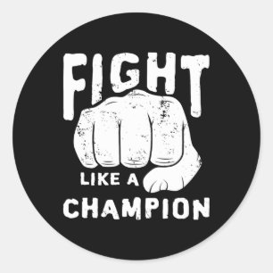 Sticker Rond Combat Boxe Kickboxing Match Combattant Arts Marti