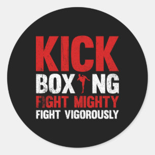 Sticker Rond Combat de kickboxing Combat vigoureux de kickboxin