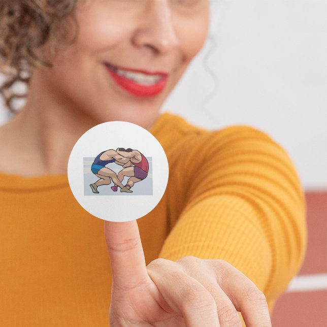 Sticker Rond Combat de lutte (Créateur téléchargé)