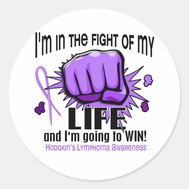 Sticker Rond Combat de ma vie 2 Lymphome de Hodgkin (Devant)
