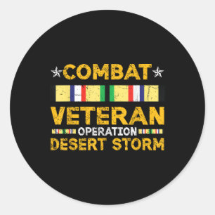 Sticker Rond Combat Tempête du désert Vétéran Service de guerre