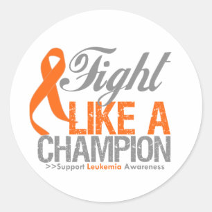 Sticker Rond Combattre comme un champion de la leucémie