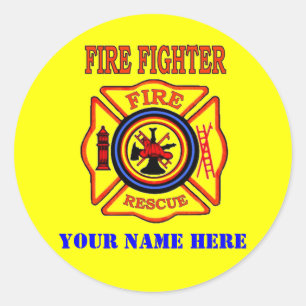 STICKER ROND COMBATTRE D'INCENDIE