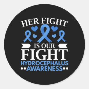Sticker Rond Combattre Est Notre Combattre Cerveau Tumeur Hydro