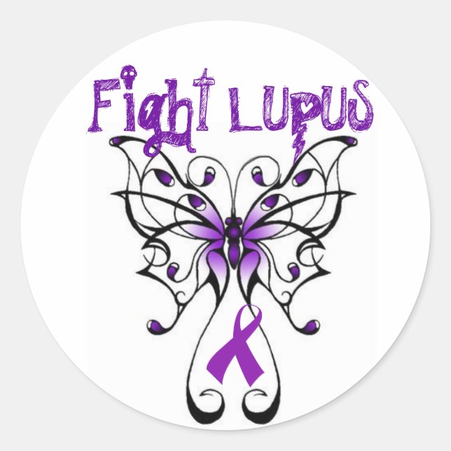 Sticker Rond Combattre le Lupus (Devant)