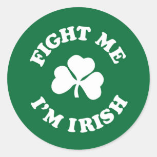 Sticker Rond Combattre moi je suis irlandais