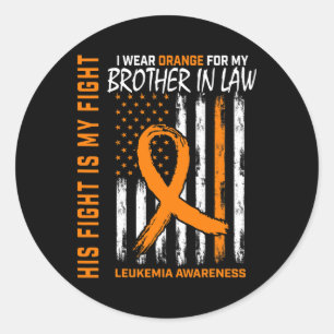 Sticker Rond Combattre Orange Brother En Droit Leucémie Cancer