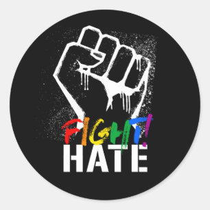 Sticker Rond COMBATTRE T-shirt HAINE