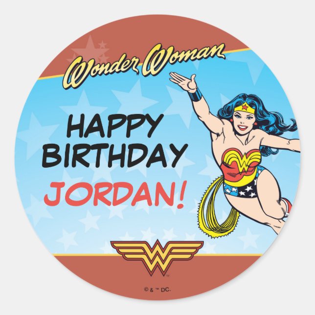 Sticker Rond Comics DC | Wonder Woman Anniversaire (Devant)