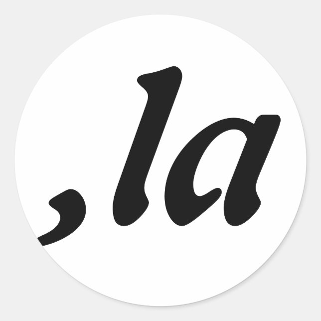 Sticker Rond Comma La Kamala Harris - Conception de texte custo (Devant)