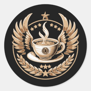 Sticker Rond Commandant du café