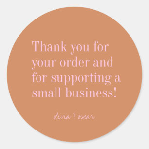Sticker Rond Commandes de Merci de petite entreprise en terre c