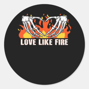 Sticker Rond Comme Classique - Skeleton Hands Heart
