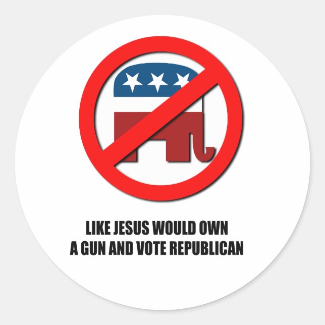 Sticker Rond Comme si Jésus possédait une arme (Devant)