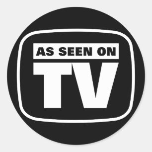 Sticker Rond Comme vu à la télévision - noir et blanc