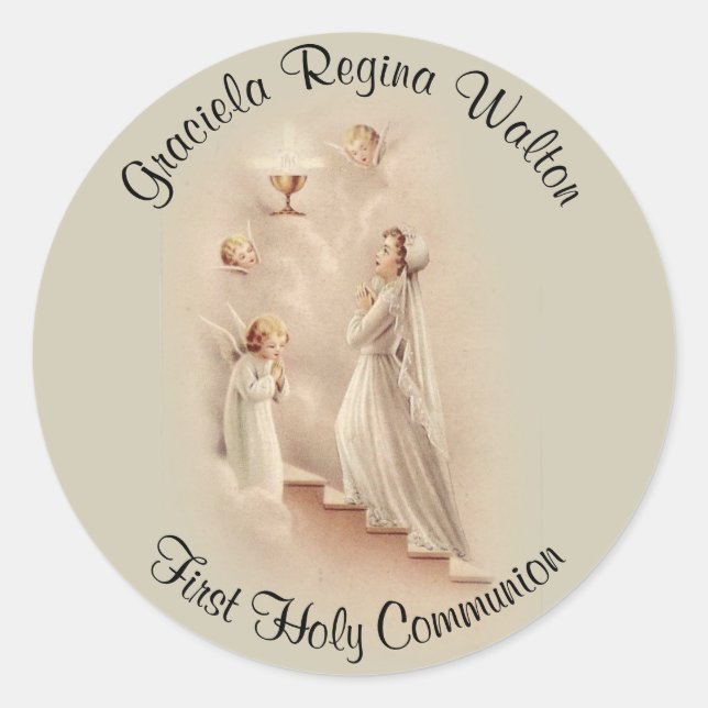 Sticker Rond Commémoration catholique de la Première Fille (Devant)