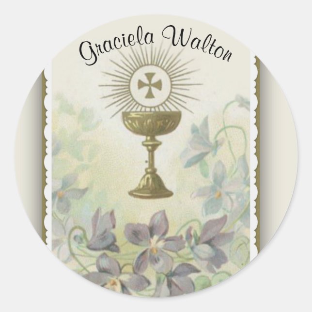 Sticker Rond Commémoration catholique de la première sainte com (Devant)
