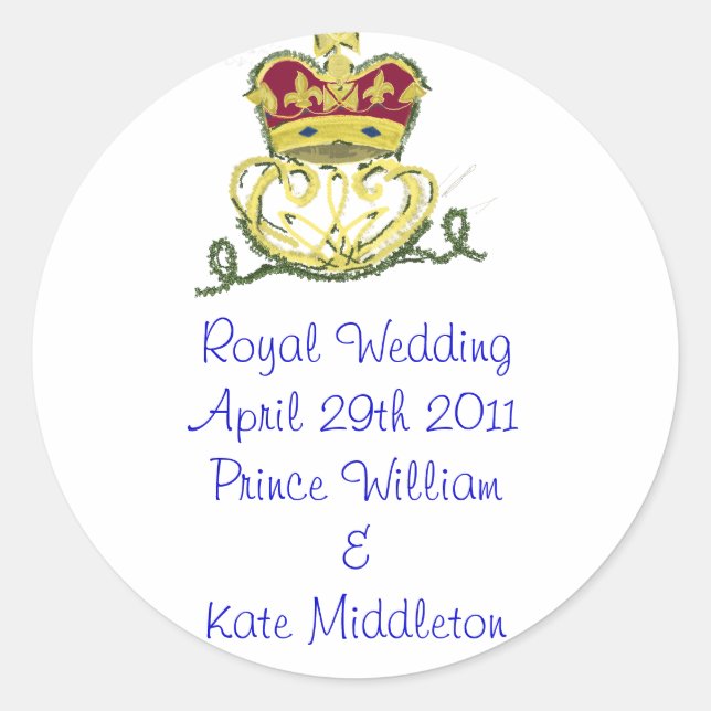 Sticker Rond Commémoration du Mariage royal (Devant)