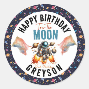 Sticker Rond commencer à remorquer la lune 2e Anniversaire Espa