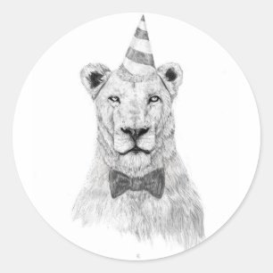 Sticker Rond Commencer la fête