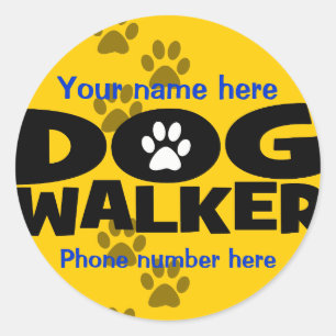 Sticker Rond Commencez des affaires de marche de chien