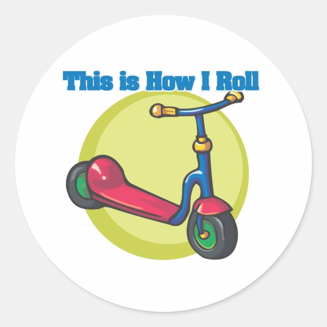 Sticker Rond Comment je roule (Scooter) (Devant)