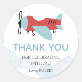 Sticker Rond Comment le temps vole avion Anniversaire, Avion mo