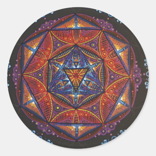 Sticker Rond Compas Mandala (Devant)