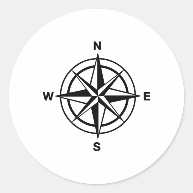 Sticker Rond Compas nautique (Devant)