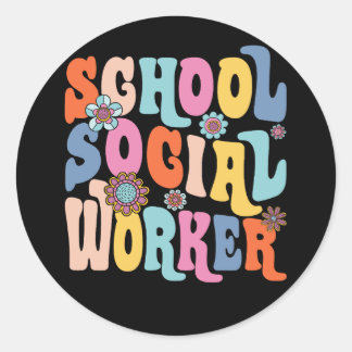 Sticker Rond Compétences d'adaptation des travailleurs sociaux 