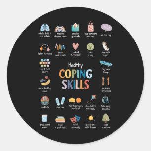 Sticker Rond Compétences en adaptation santé Psychologue Santé 
