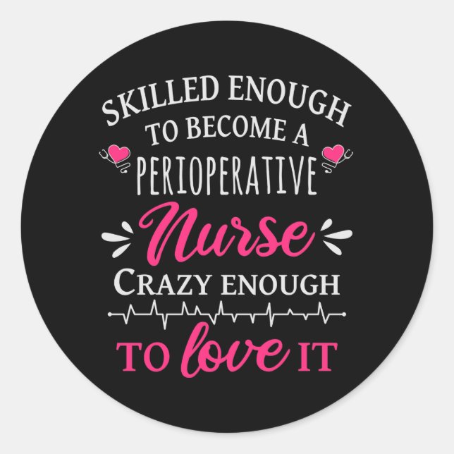 Sticker Rond Compétent pour devenir infirmière auxiliaire (Devant)