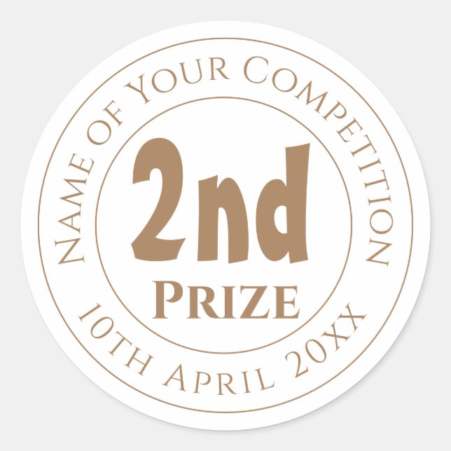 Sticker Rond Competition 2nd Prize Trophy Award (Devant)