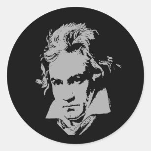 Sticker Rond Compositeur allemand, Pianiste de la musique class