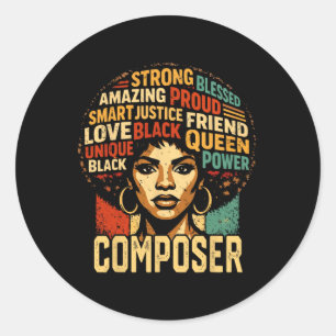 Sticker Rond Compositeur Mois de l'histoire des Noirs Fierté no
