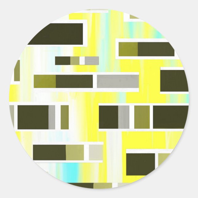 Sticker Rond Composition jaune (Devant)