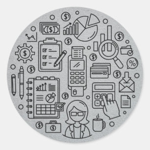 Sticker Rond Comptabilité Illustrations
