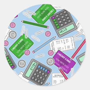 Sticker Rond Comptabilité/motif orienté de comptable