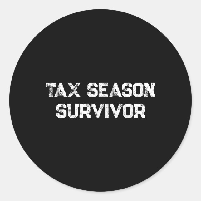 Sticker Rond Comptable Cpa Survivant de la saison fiscale (Devant)