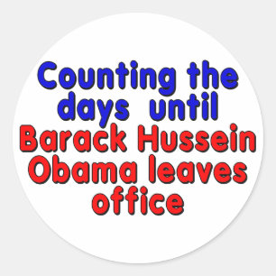 Sticker Rond Comptant les jours jusqu'à Barack Hussein Obama