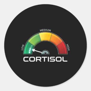 Sticker Rond Compteur de stress drôle à faible cortisol, sensib