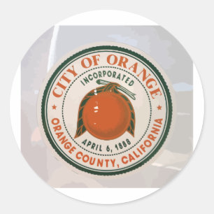 Sticker Rond comté d'orange, ca, USA
