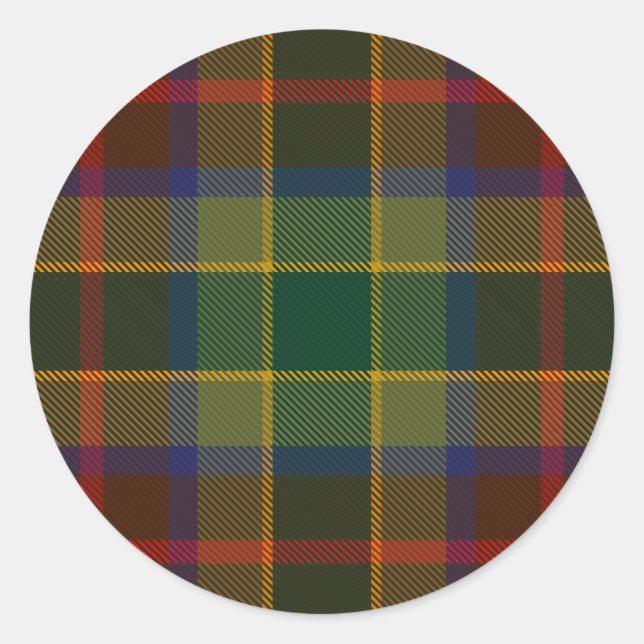 Sticker Rond Comté Waterford Irish Tartan (Devant)