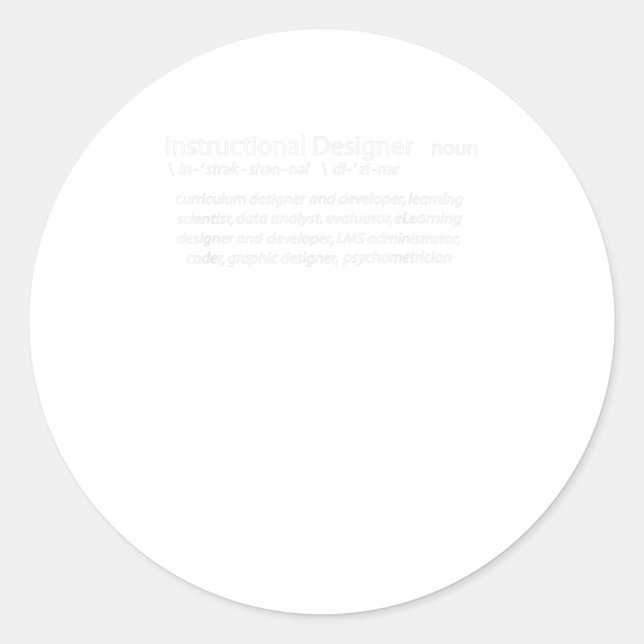 Sticker Rond Concepteur d'instructions défini (Devant)