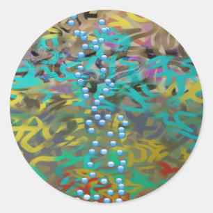 Sticker Rond Conception abstraite de pâtes mixtes