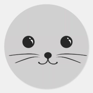 Sticker Rond Conception animale mignonne de visage de souris