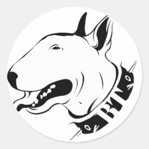 Sticker Rond Conception artistique de race de chien de