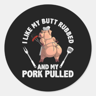 Sticker Rond Conception BBQ drôle pour hommes femmes amateur de