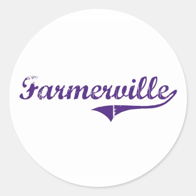 Sticker Rond Conception classique de Farmerville Louisiana (Devant)